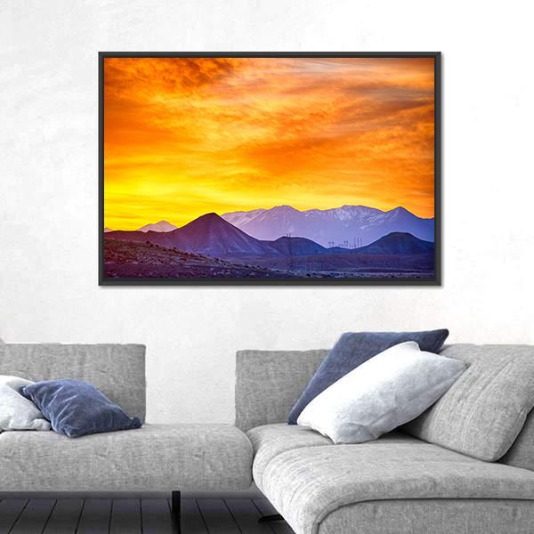 Sunrise Over Colorado Rocky Mountains Canvas Wall Art-3 Horizontal-Gallery Wrap-25" x 16"-Tiaracle