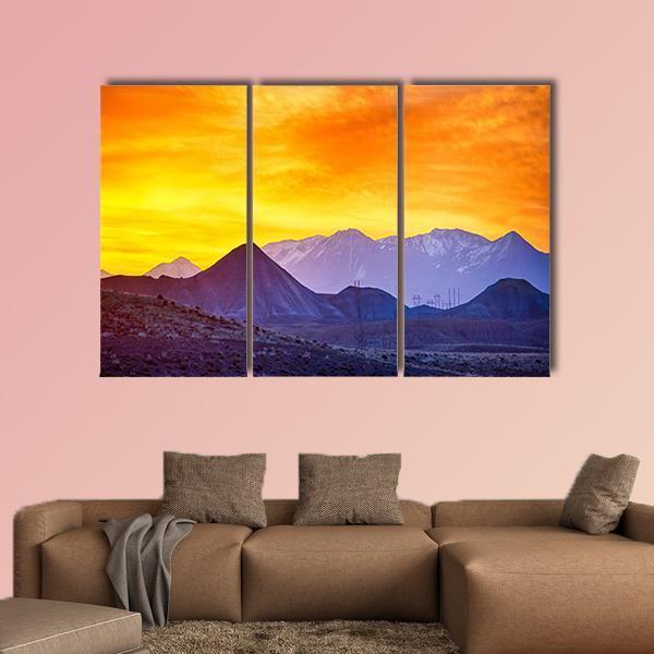 Sunrise Over Colorado Rocky Mountains Canvas Wall Art-3 Horizontal-Gallery Wrap-37" x 24"-Tiaracle