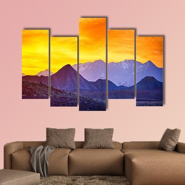 Sunrise Over Colorado Rocky Mountains Canvas Wall Art-5 Pop-Gallery Wrap-47" x 32"-Tiaracle