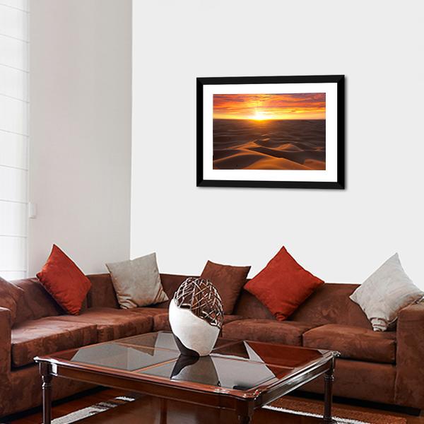 Sunrise Over Desert Canvas Wall Art-3 Horizontal-Gallery Wrap-25" x 16"-Tiaracle