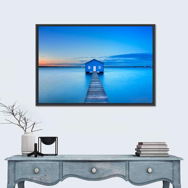 Sunrise Over The Matilda Bay Canvas Wall Art-1 Piece-Floating Frame-24" x 16"-Tiaracle