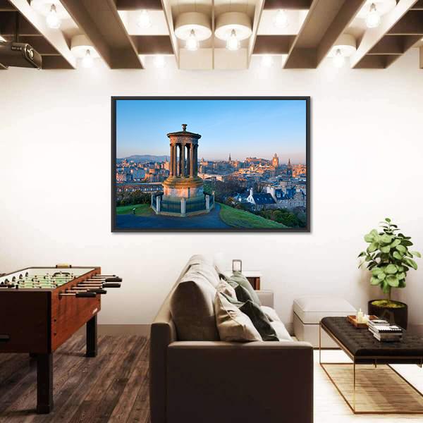 Sunrise View Across The City Of Edinburgh From Calton Hill Canvas Wall Art-3 Horizontal-Gallery Wrap-25" x 16"-Tiaracle