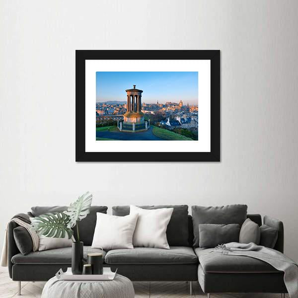 Sunrise View Across The City Of Edinburgh From Calton Hill Canvas Wall Art-3 Horizontal-Gallery Wrap-25" x 16"-Tiaracle