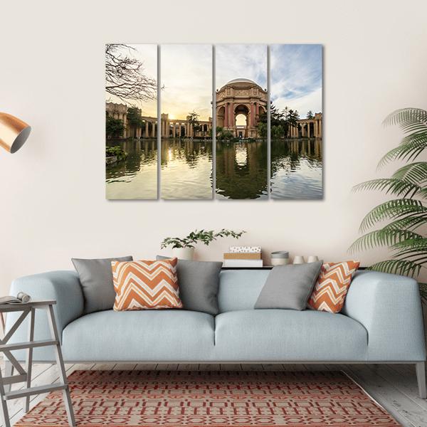 Sunset At The Palace Of Fine Arts Canvas Wall Art-4 Horizontal-Gallery Wrap-34" x 24"-Tiaracle