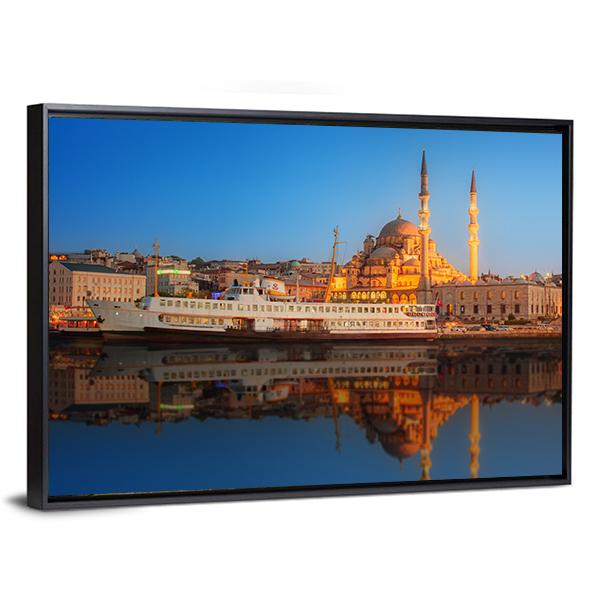 Sunset From Galata Bridge Istanbul Turkey Canvas Wall Art-3 Horizontal-Gallery Wrap-25" x 16"-Tiaracle