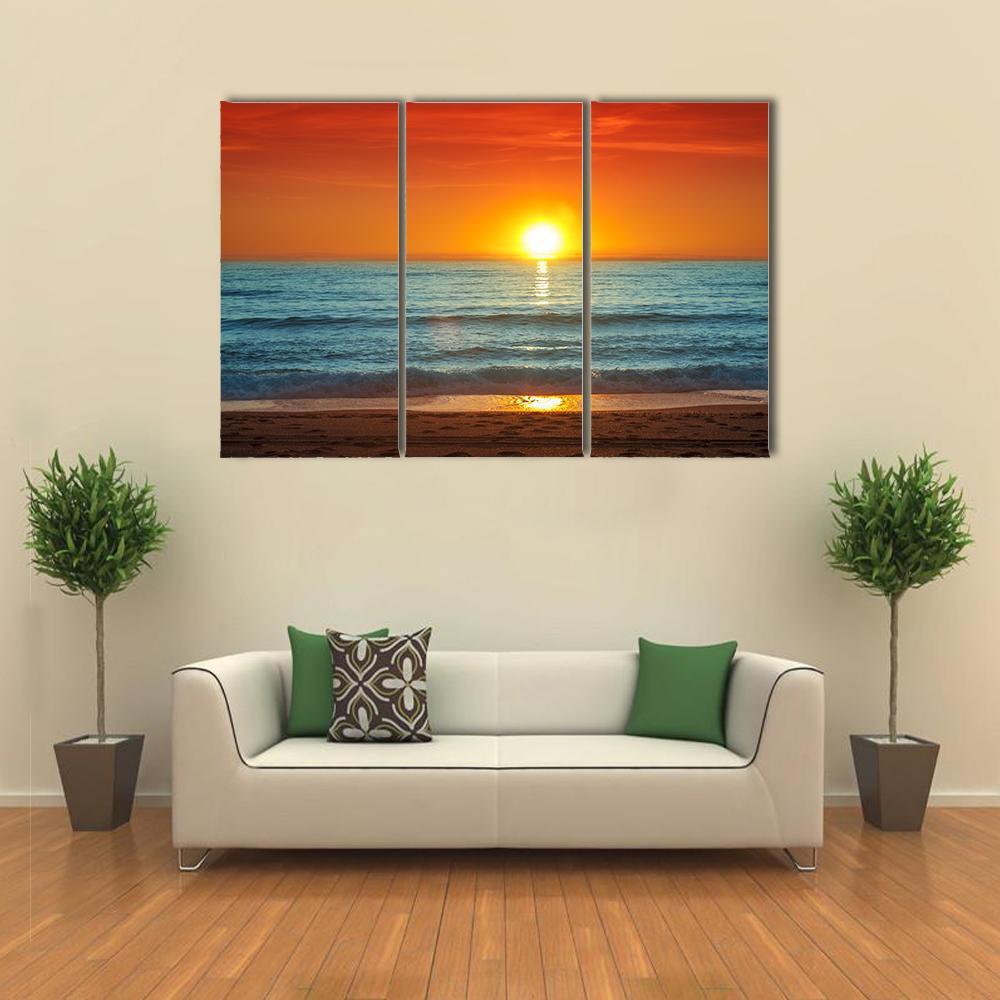 Sunset In Almeria Canvas Wall Art-3 Horizontal-Gallery Wrap-37" x 24"-Tiaracle