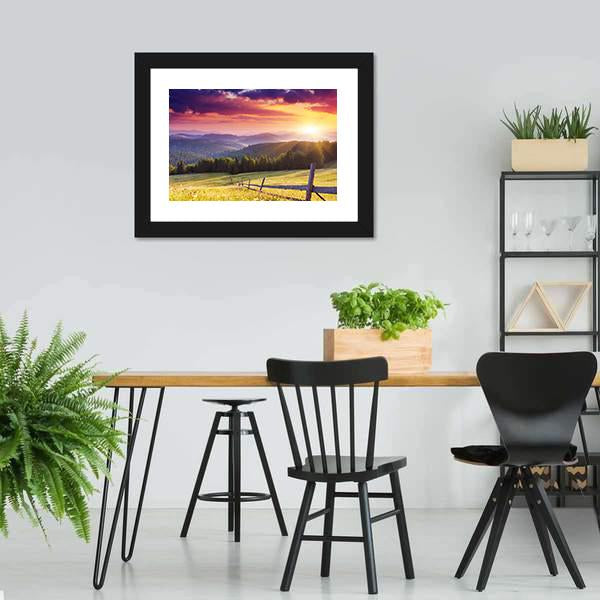 Sunset In Mount Carpathian Canvas Wall Art-3 Horizontal-Gallery Wrap-25" x 16"-Tiaracle