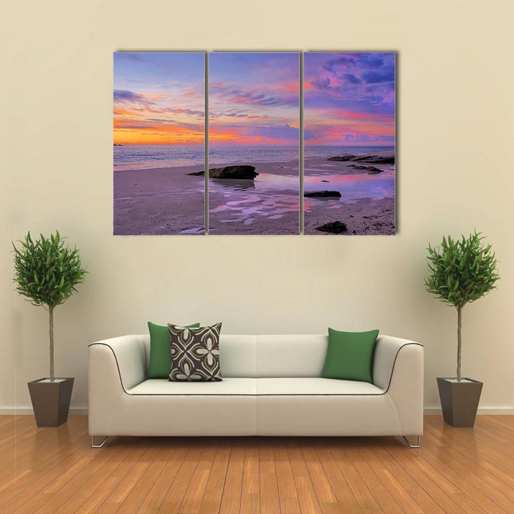 Beach In Perth Canvas Wall Art-3 Horizontal-Gallery Wrap-37" x 24"-Tiaracle