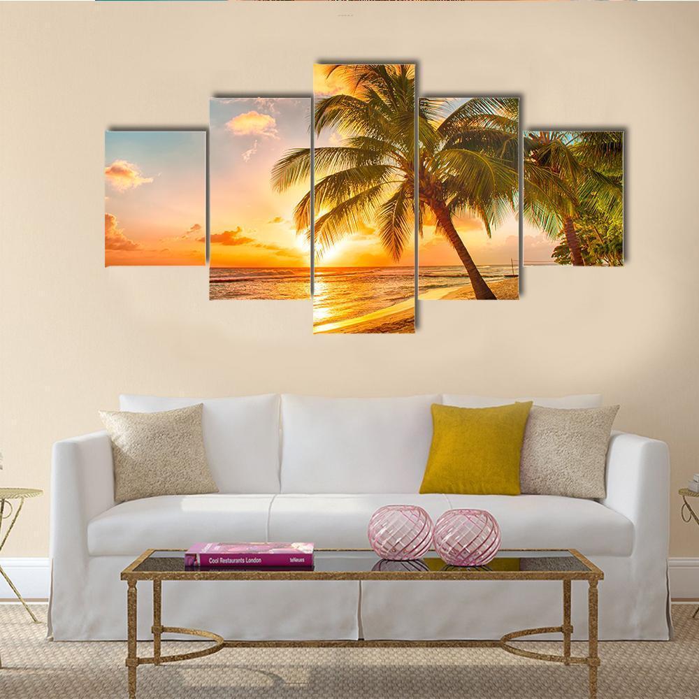 Caribbean Island Of Barbados Canvas Wall Art-5 Star-Gallery Wrap-62" x 32"-Tiaracle
