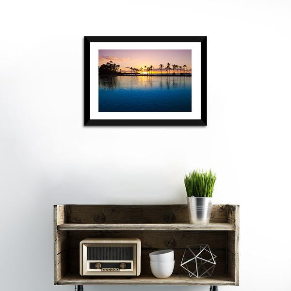 Sunset On Hawaii Beach Canvas Wall Art-3 Horizontal-Gallery Wrap-25" x 16"-Tiaracle
