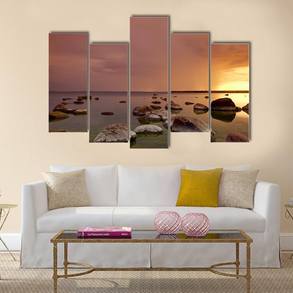 Baltic Sea In Tallinn Canvas Wall Art-5 Pop-Gallery Wrap-47" x 32"-Tiaracle
