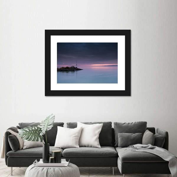 Sunset Scene On Lake Balaton Canvas Wall Art-3 Horizontal-Gallery Wrap-25" x 16"-Tiaracle