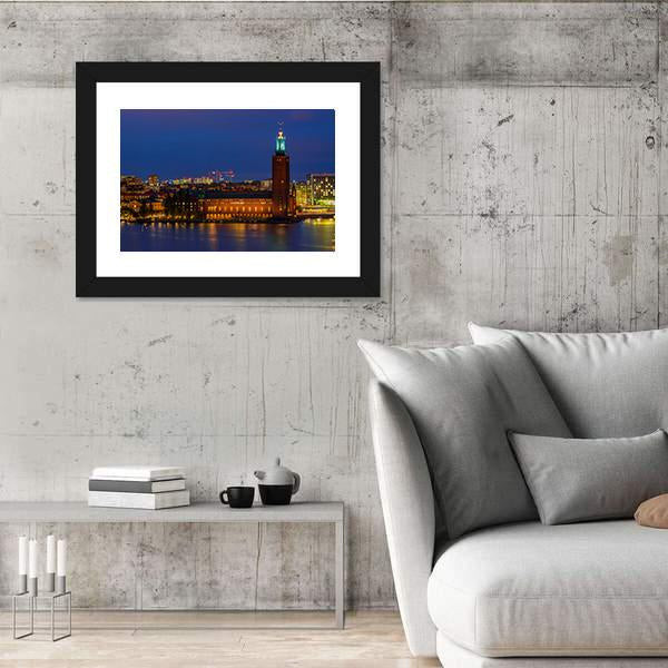 Sunset View Across Lake Malaren Canvas Wall Art-3 Horizontal-Gallery Wrap-25" x 16"-Tiaracle