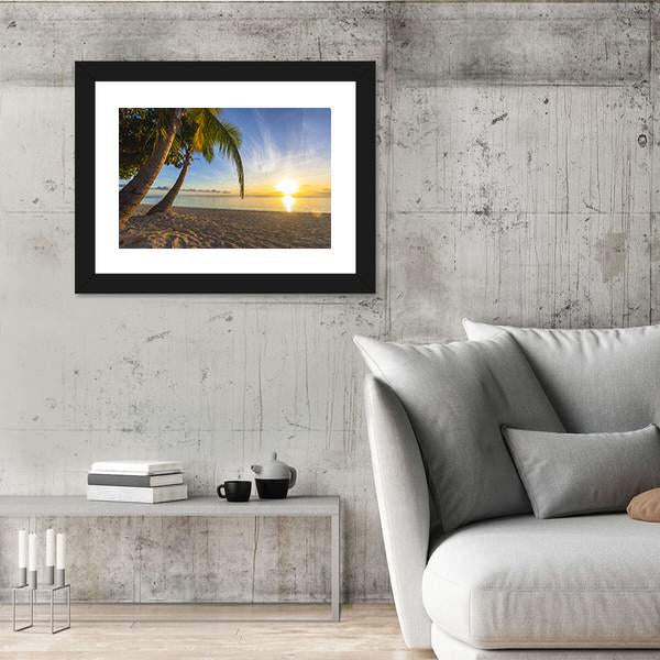 Sunset View At Tropical Fiji Island Canvas Wall Art-3 Horizontal-Gallery Wrap-25" x 16"-Tiaracle