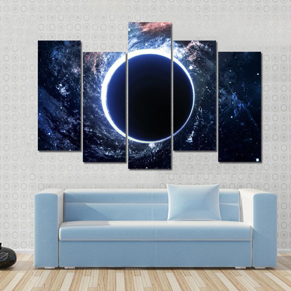 Supermassive Black Hole Canvas Wall Art-5 Pop-Gallery Wrap-47" x 32"-Tiaracle