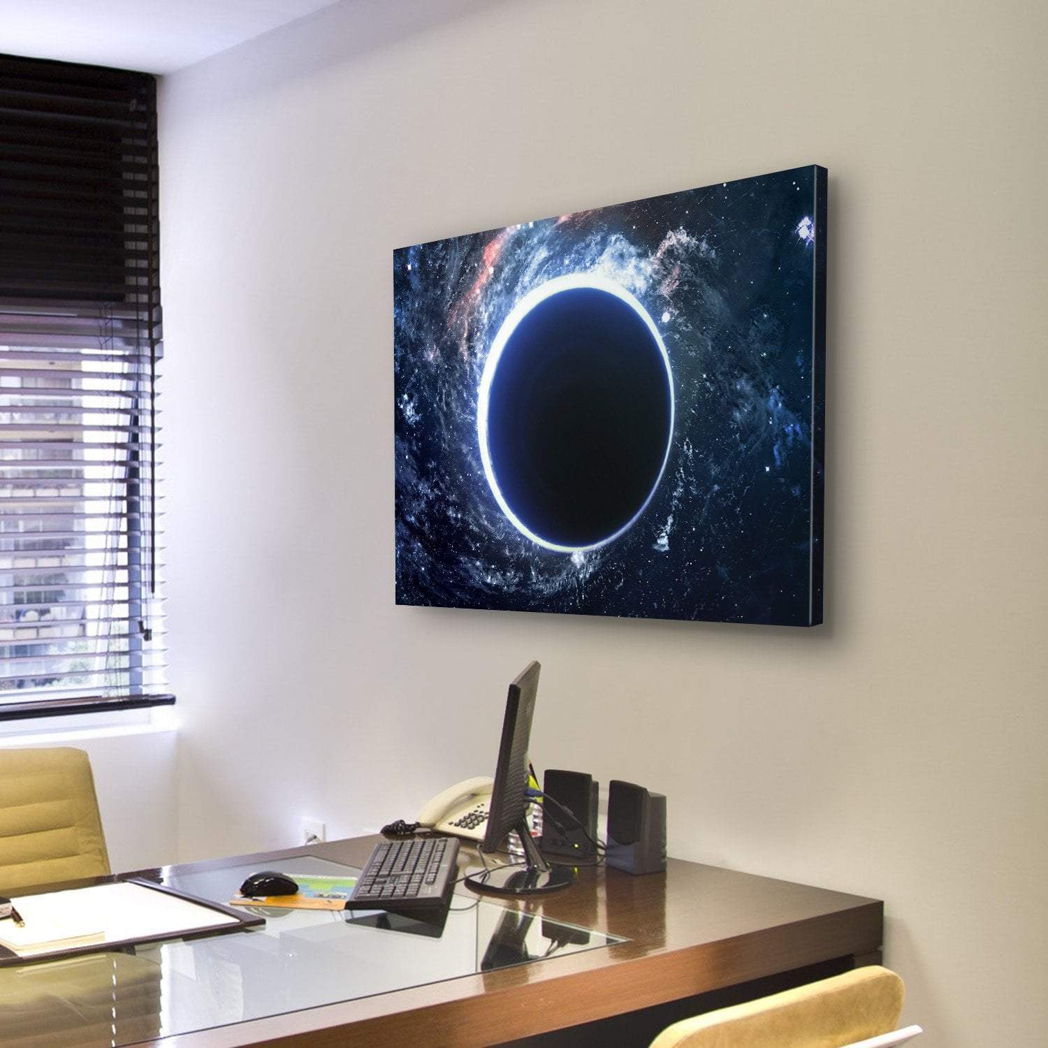 Supermassive Black Hole Canvas Wall Art-3 Horizontal-Gallery Wrap-25" x 16"-Tiaracle