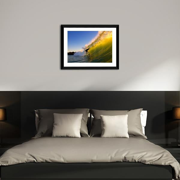 Surfer at Sunset Canvas Wall Art-3 Horizontal-Gallery Wrap-25" x 16"-Tiaracle