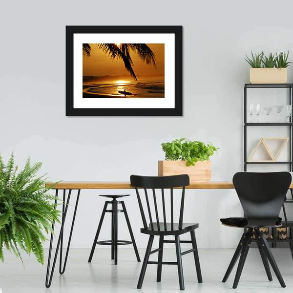 Surfer In Costa Rica Canvas Wall Art-5 Horizontal-Gallery Wrap-22" x 12"-Tiaracle