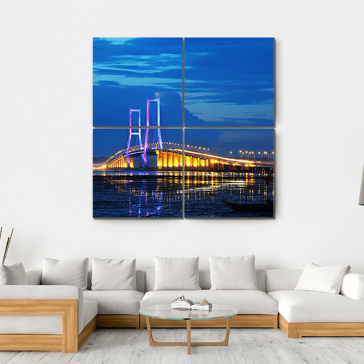 Surmadu Bridge Canvas Wall Art-4 Square-Gallery Wrap-17" x 17"-Tiaracle