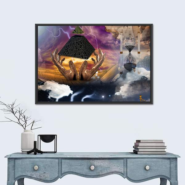 Surreal Composition Canvas Wall Art-1 Piece-Floating Frame-24" x 16"-Tiaracle