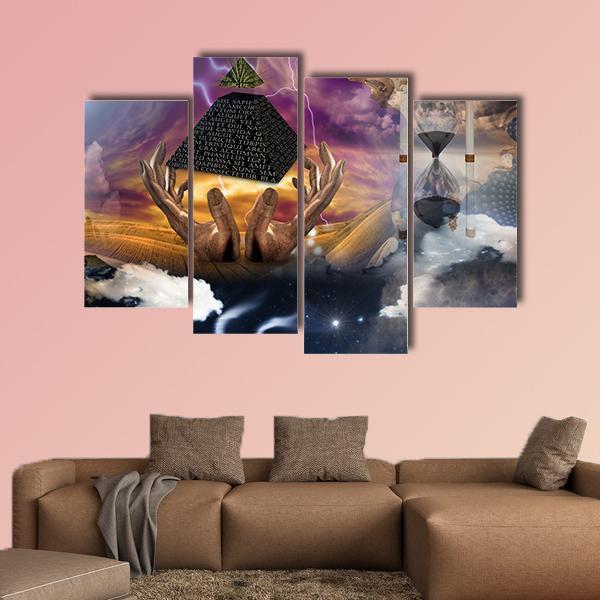 Surreal Composition Canvas Wall Art-4 Pop-Gallery Wrap-50" x 32"-Tiaracle