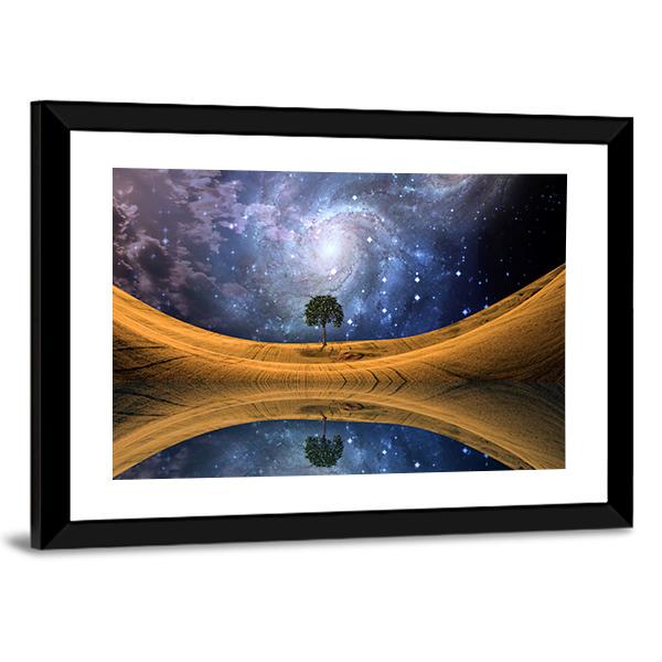 Surreal Lake Scape Canvas Wall Art-3 Horizontal-Gallery Wrap-25" x 16"-Tiaracle