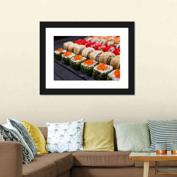 Sushi Restaurant Japan Canvas Wall Art-3 Horizontal-Gallery Wrap-25" x 16"-Tiaracle