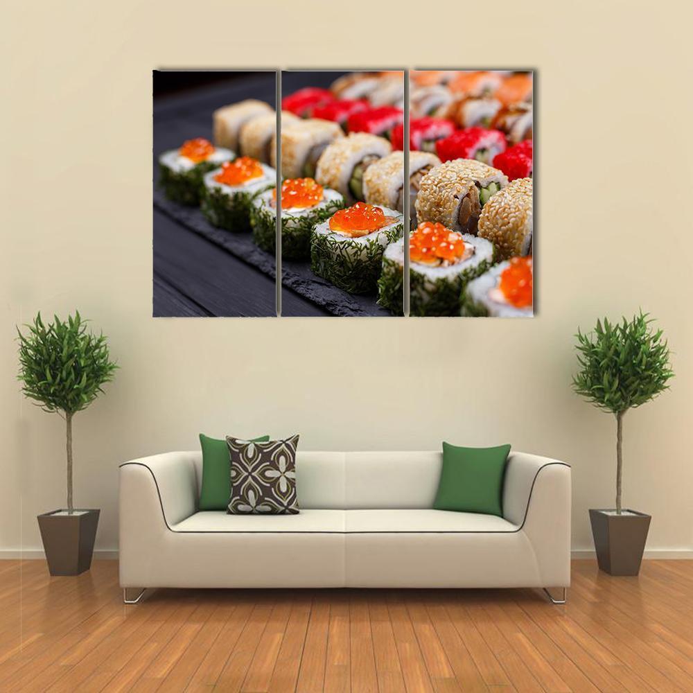 Sushi Restaurant Japan Canvas Wall Art-3 Horizontal-Gallery Wrap-37" x 24"-Tiaracle