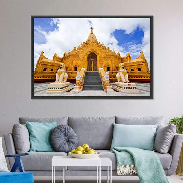 Swe Taw Myat Temple Canvas Wall Art-3 Horizontal-Gallery Wrap-25" x 16"-Tiaracle