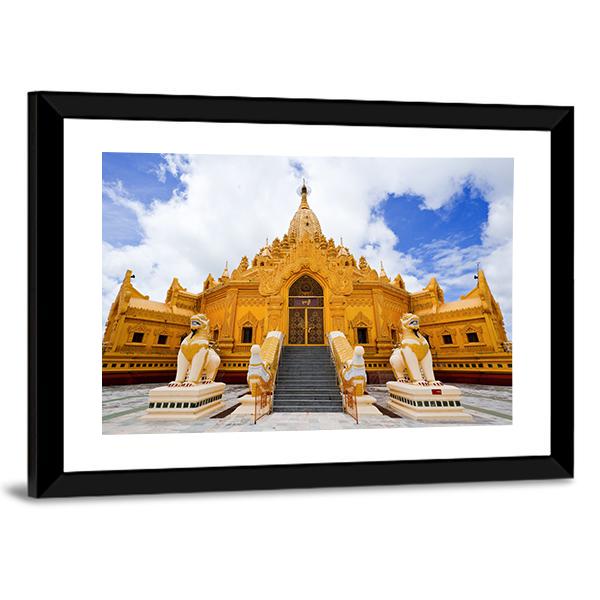 Swe Taw Myat Temple Canvas Wall Art-3 Horizontal-Gallery Wrap-25" x 16"-Tiaracle