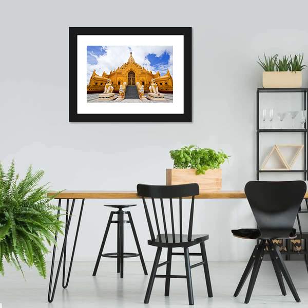 Swe Taw Myat Temple Canvas Wall Art-3 Horizontal-Gallery Wrap-25" x 16"-Tiaracle