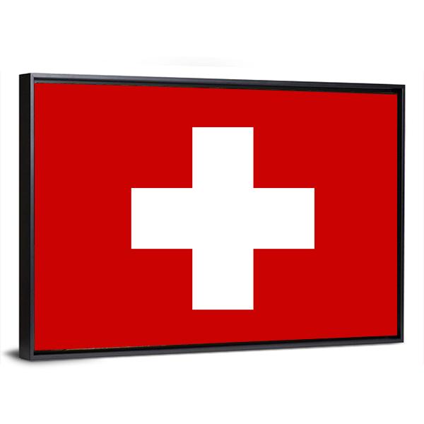 Switzerland Flag Panoramic Canvas Wall Art-1 Piece-36" x 12"-Tiaracle