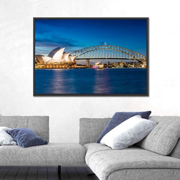 Sydney Harbour In New South Wales Canvas Wall Art-3 Horizontal-Gallery Wrap-25" x 16"-Tiaracle