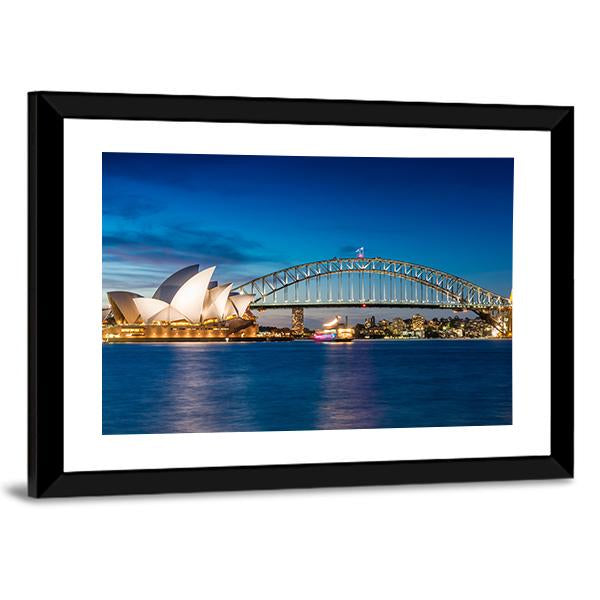 Sydney Harbour In New South Wales Canvas Wall Art-3 Horizontal-Gallery Wrap-25" x 16"-Tiaracle