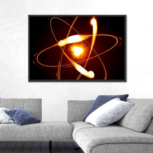 Symbol Of Atom Canvas Wall Art-3 Horizontal-Gallery Wrap-25" x 16"-Tiaracle