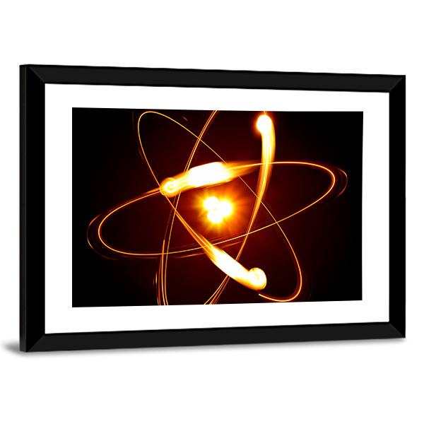 Symbol Of Atom Canvas Wall Art-3 Horizontal-Gallery Wrap-25" x 16"-Tiaracle