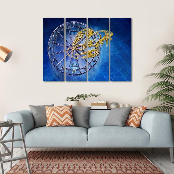Symbol Of Cancer Horoscope Canvas Wall Art-4 Horizontal-Gallery Wrap-34" x 24"-Tiaracle