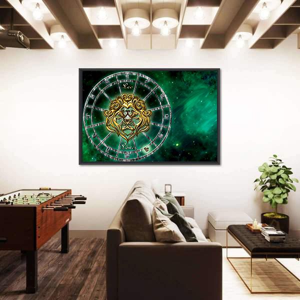 Symbol Of Leo Horoscope Canvas Wall Art-3 Horizontal-Gallery Wrap-25" x 16"-Tiaracle