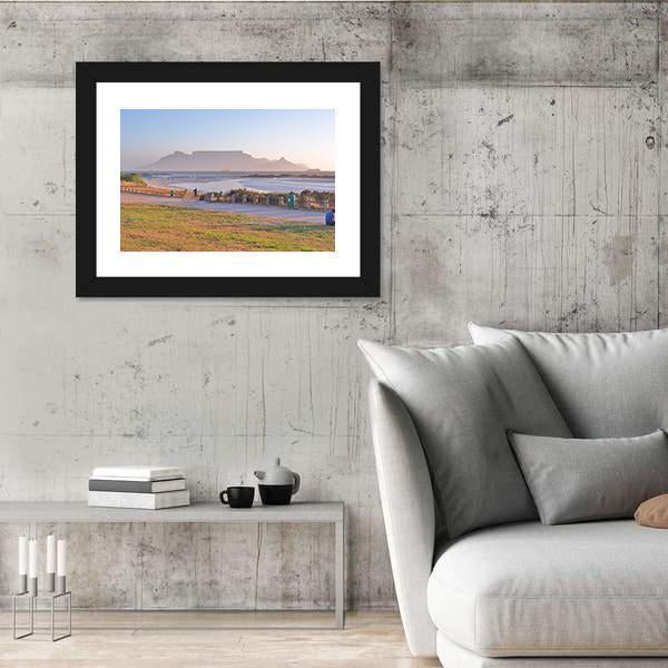 Table Mountain And Cape Town Seen From Big Bay Beach Canvas Wall Art-3 Horizontal-Gallery Wrap-25" x 16"-Tiaracle
