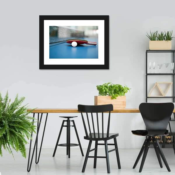 Table Tennis Ball & Bat Panoramic Canvas Wall Art-1 Piece-36" x 12"-Tiaracle