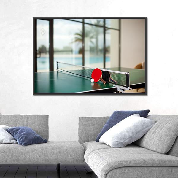 Table Tennis Equipment Panoramic Canvas Wall Art-1 Piece-36" x 12"-Tiaracle