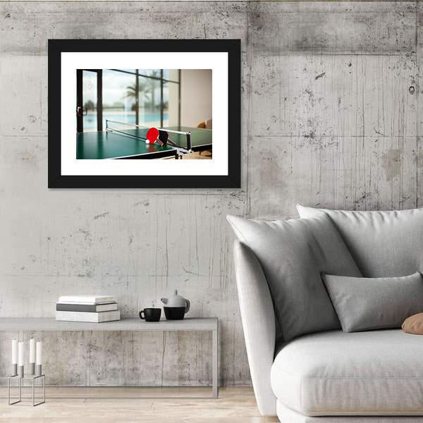 Table Tennis Equipment Panoramic Canvas Wall Art-1 Piece-36" x 12"-Tiaracle