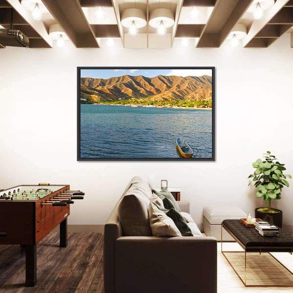 Taganga Bay Colombia Canvas Wall Art-3 Horizontal-Gallery Wrap-25" x 16"-Tiaracle