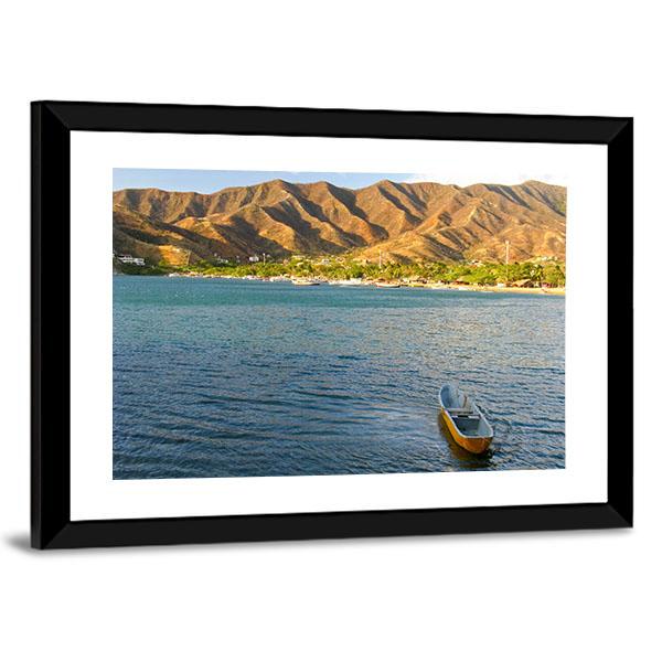 Taganga Bay Colombia Canvas Wall Art-3 Horizontal-Gallery Wrap-25" x 16"-Tiaracle