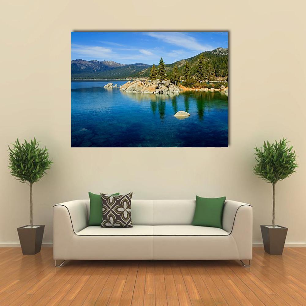 Tahoe Lake Canvas Wall Art-1 Piece-Gallery Wrap-48" x 32"-Tiaracle