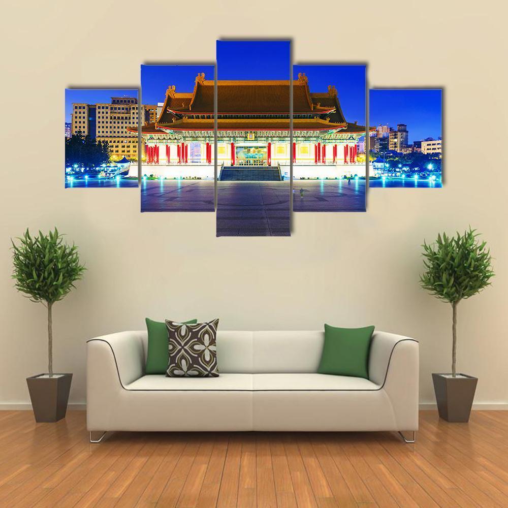 Taipei National Theater Canvas Wall Art-5 Star-Gallery Wrap-62" x 32"-Tiaracle