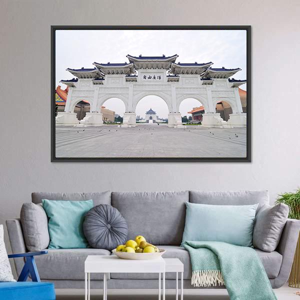Taiwan Democracy Memorial Hall Panoramic Canvas Wall Art-1 Piece-36" x 12"-Tiaracle