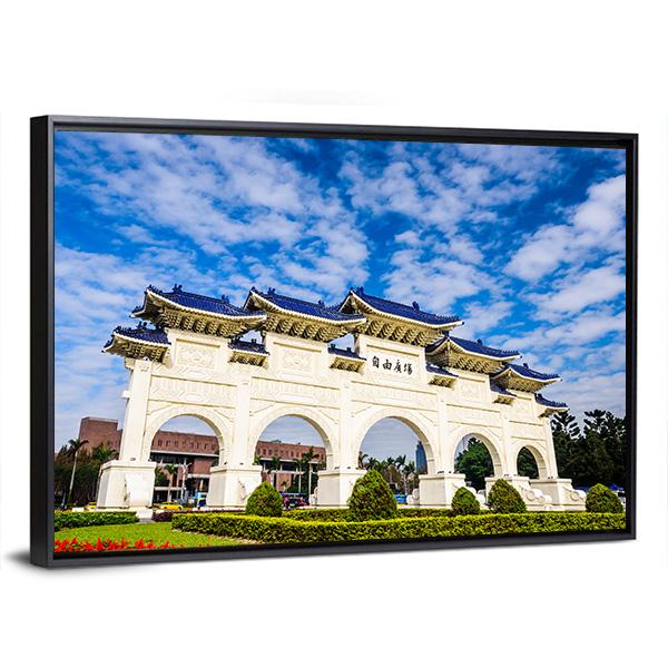Taiwan National Democracy Memorial Hall Canvas Wall Art-5 Horizontal-Gallery Wrap-22" x 12"-Tiaracle