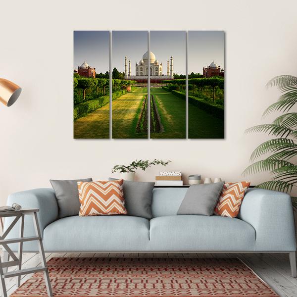 Taj Mahal From Garden Side Canvas Wall Art-4 Horizontal-Gallery Wrap-34" x 24"-Tiaracle