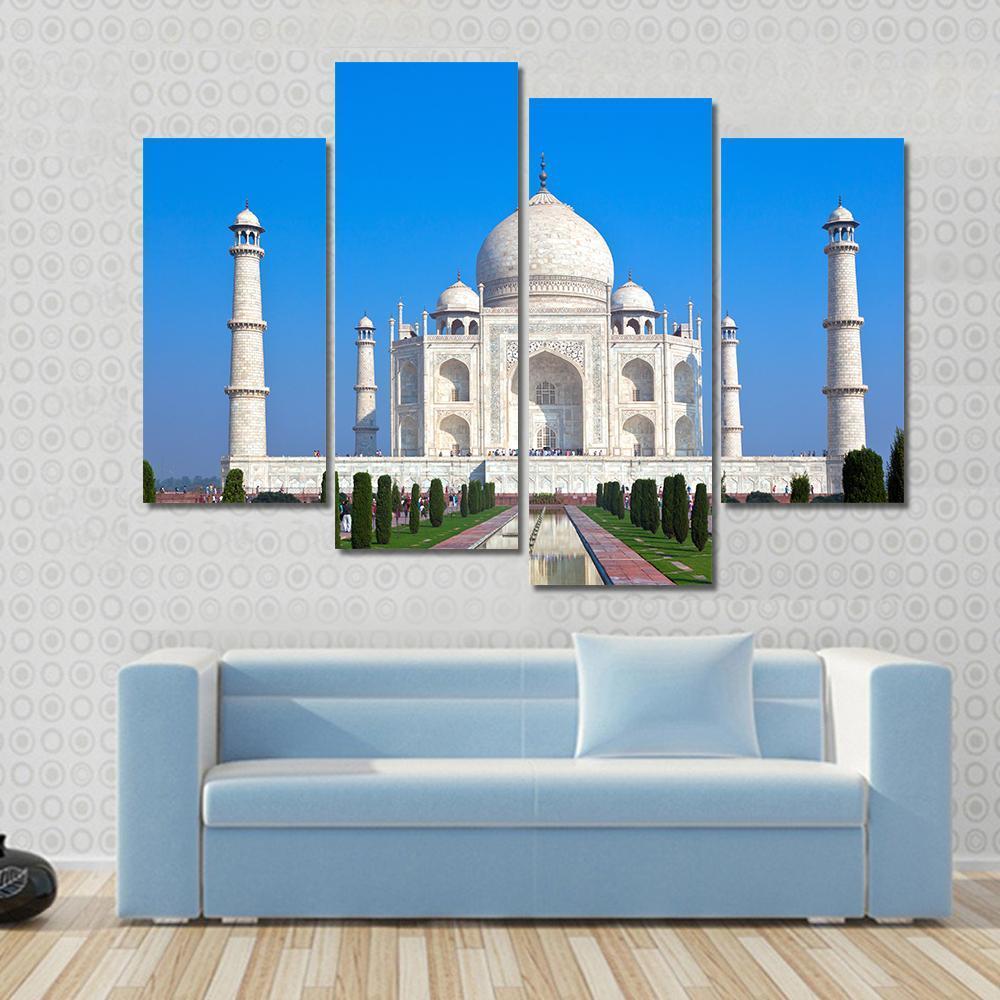 Taj Mahal Canvas Wall Art-4 Pop-Gallery Wrap-50" x 32"-Tiaracle